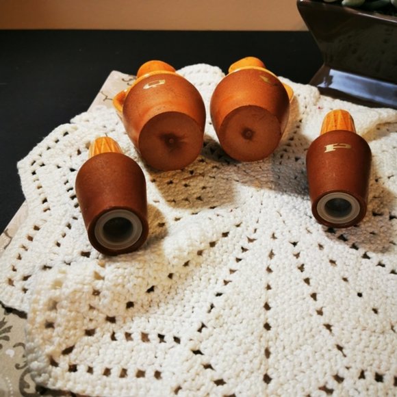 Vintage MCM Cruet Set Oil and Vinegar Salt and Pepper Set - Picture 3 of 13